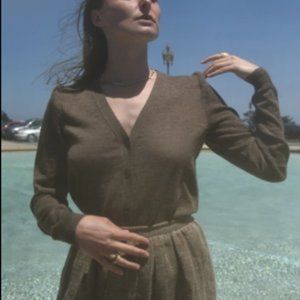 A Detacher Coby Cardigan, Size Large, Taupe